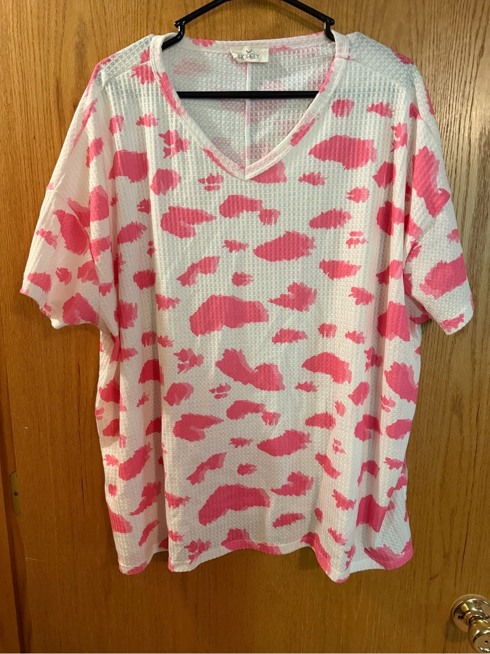 Nexx Pink Patterned V-Neck Womens Top